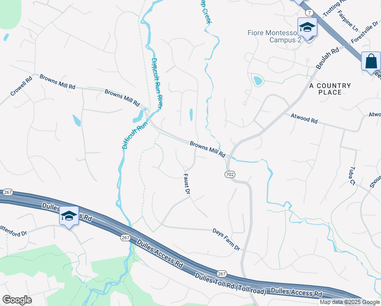 map of restaurants, bars, coffee shops, grocery stores, and more near 1502 Pennycress Lane in Vienna