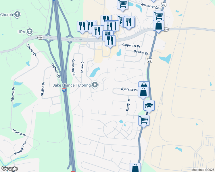 map of restaurants, bars, coffee shops, grocery stores, and more near 600 Friars Lane in Florence