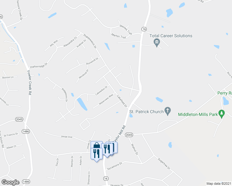 map of restaurants, bars, coffee shops, grocery stores, and more near 723 Lakefield Drive in Independence