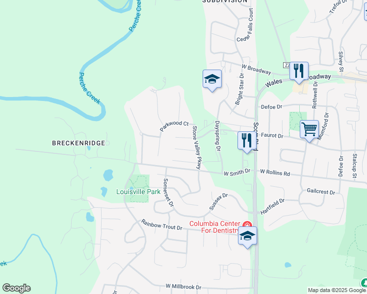 map of restaurants, bars, coffee shops, grocery stores, and more near 4707 Samantha Court in Columbia