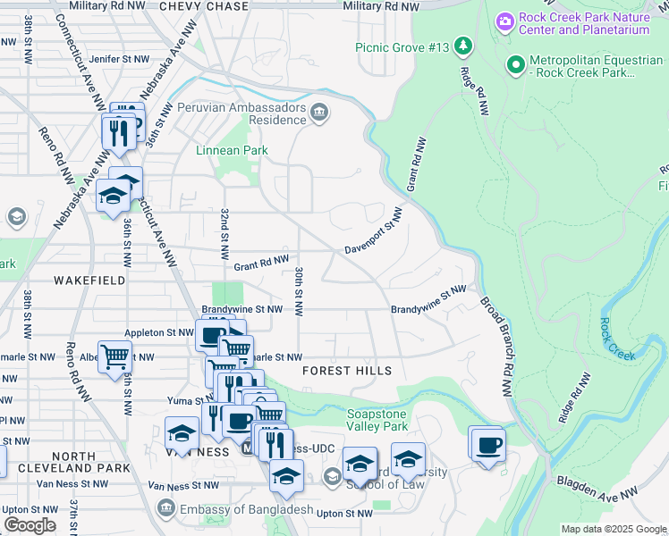 map of restaurants, bars, coffee shops, grocery stores, and more near 4619 29th Place Northwest in Washington