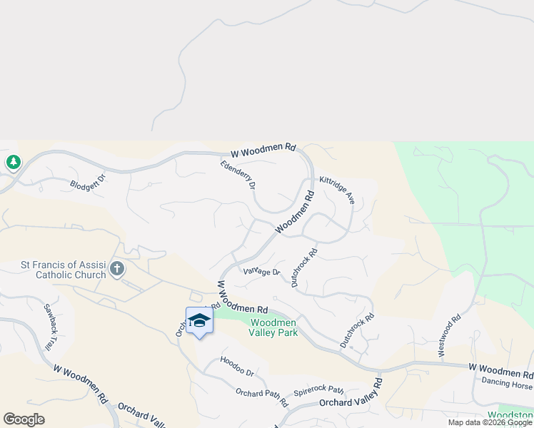 map of restaurants, bars, coffee shops, grocery stores, and more near 2620 Edenderry Drive in Colorado Springs
