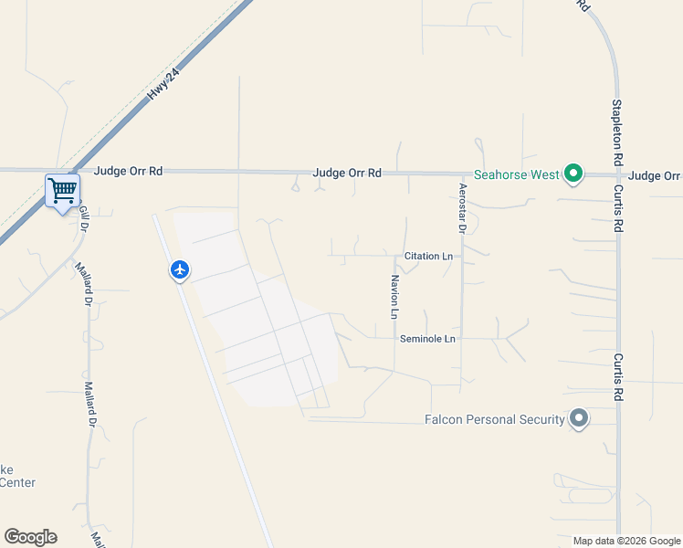 map of restaurants, bars, coffee shops, grocery stores, and more near 14120 Citation Lane in Peyton
