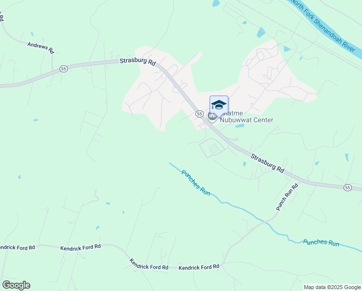 map of restaurants, bars, coffee shops, grocery stores, and more near 1615 Strasburg Road in Front Royal