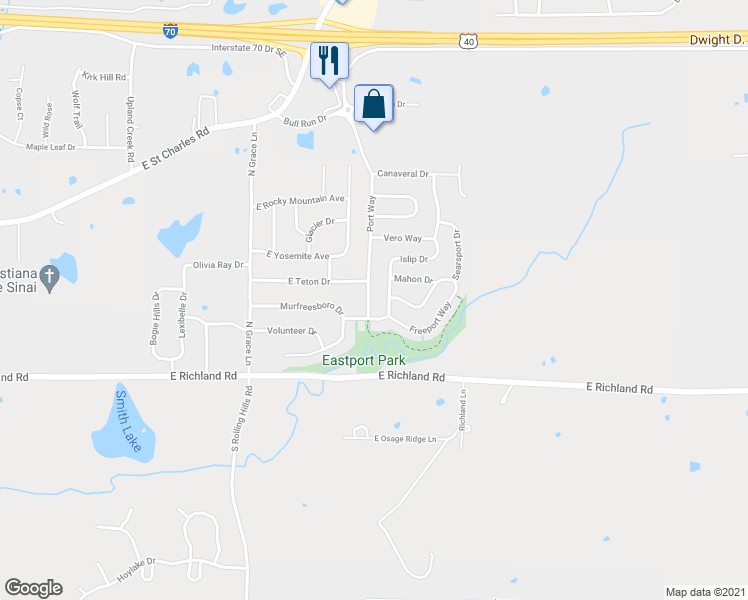 map of restaurants, bars, coffee shops, grocery stores, and more near 14 Port Way in Columbia