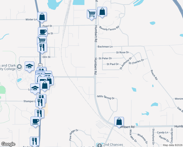 map of restaurants, bars, coffee shops, grocery stores, and more near 106 Saint Joseph Drive in Godfrey