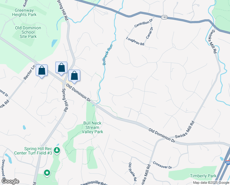map of restaurants, bars, coffee shops, grocery stores, and more near 1034 Founders Ridge Lane in McLean