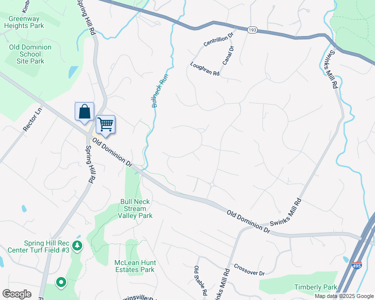 map of restaurants, bars, coffee shops, grocery stores, and more near 1026 Founders Ridge Lane in McLean
