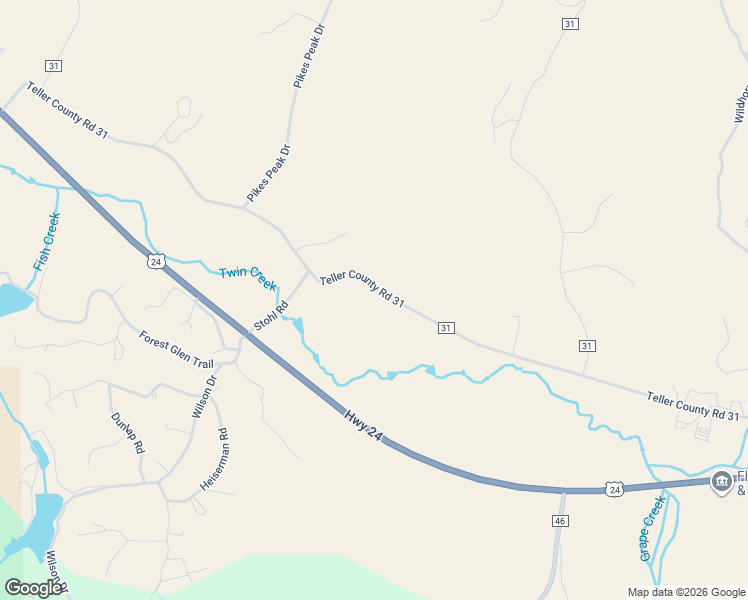 map of restaurants, bars, coffee shops, grocery stores, and more near 1698 County Road 31 in Florissant