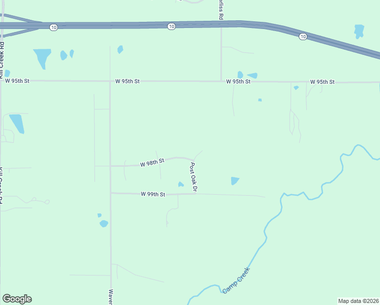 map of restaurants, bars, coffee shops, grocery stores, and more near 30520 West 98th Street in De Soto
