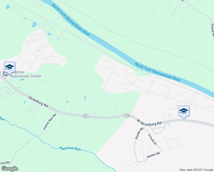 map of restaurants, bars, coffee shops, grocery stores, and more near 1491 Mallard Place in Front Royal
