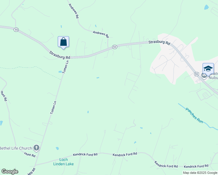 map of restaurants, bars, coffee shops, grocery stores, and more near 2481 Strasburg Road in Front Royal