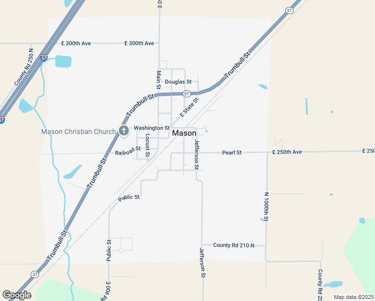 map of restaurants, bars, coffee shops, grocery stores, and more near 491 Jefferson Street in Mason