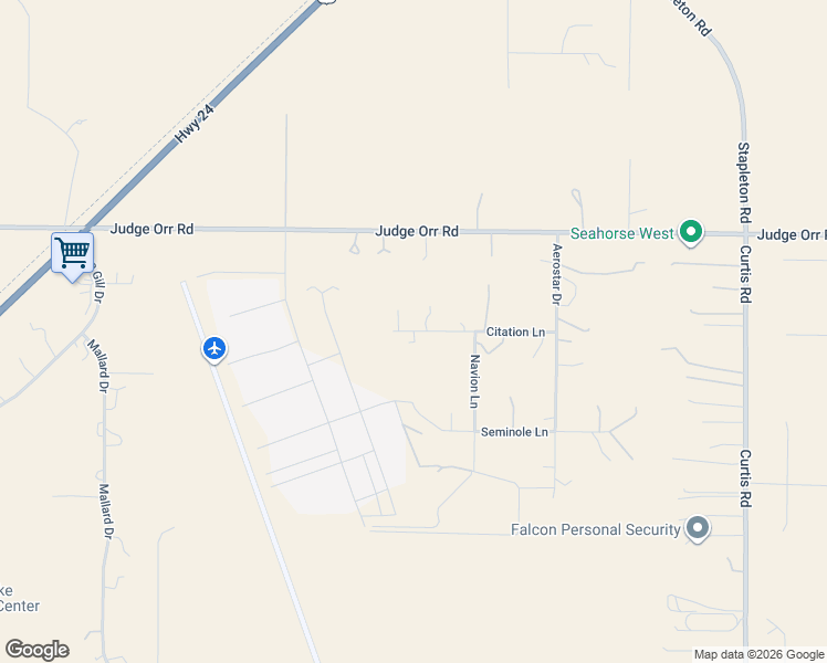 map of restaurants, bars, coffee shops, grocery stores, and more near 14050 Citation Lane in Peyton