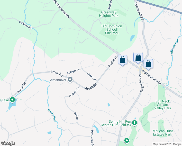 map of restaurants, bars, coffee shops, grocery stores, and more near 8348 Alvord Street in McLean