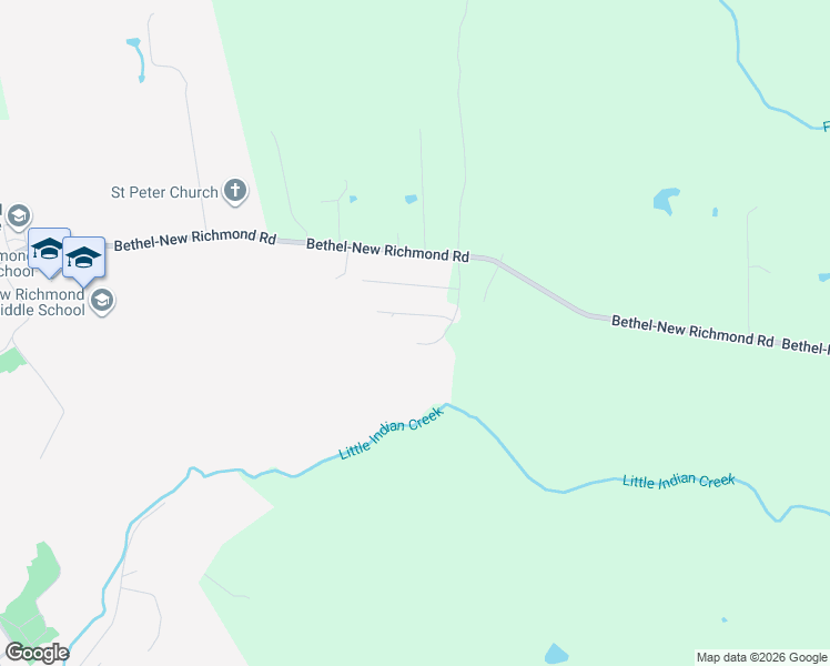 map of restaurants, bars, coffee shops, grocery stores, and more near 111 Junction Point in New Richmond