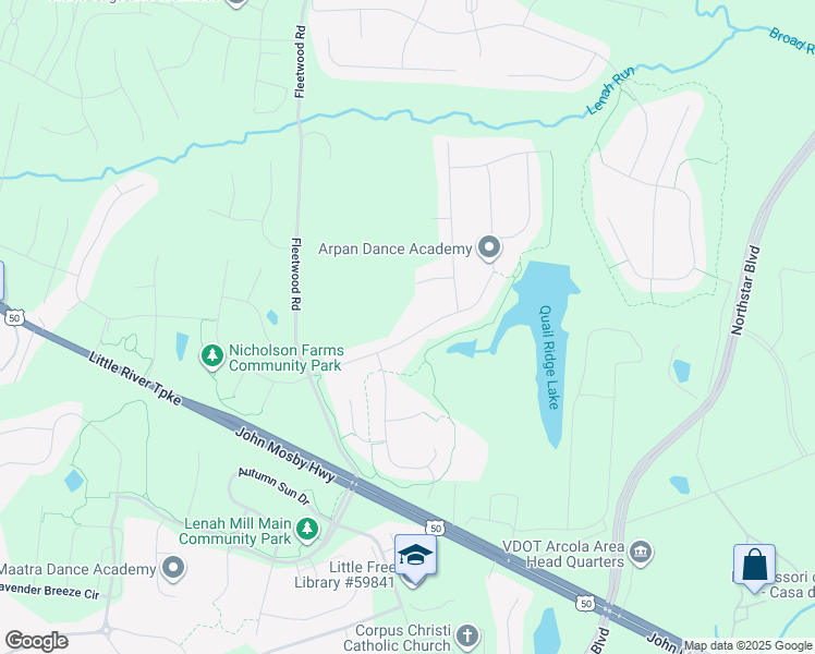 map of restaurants, bars, coffee shops, grocery stores, and more near 41602 Revival Drive in Ashburn