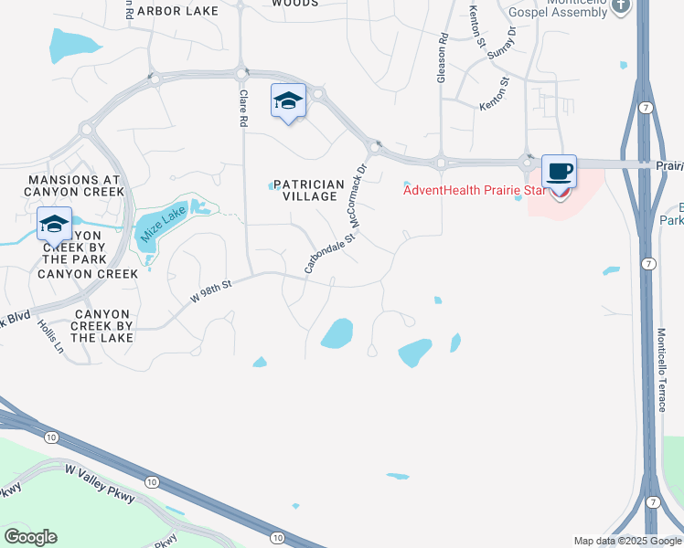 map of restaurants, bars, coffee shops, grocery stores, and more near 24300 West 97th Terrace in Lenexa
