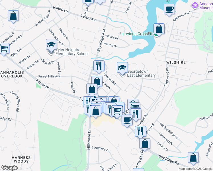 map of restaurants, bars, coffee shops, grocery stores, and more near in Highland Beach