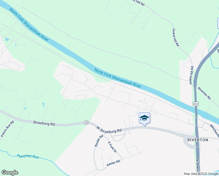map of restaurants, bars, coffee shops, grocery stores, and more near 1447 Cedar Drive in Front Royal