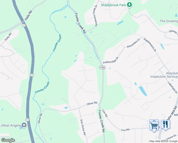 map of restaurants, bars, coffee shops, grocery stores, and more near 5302 Midnight Run in Independence