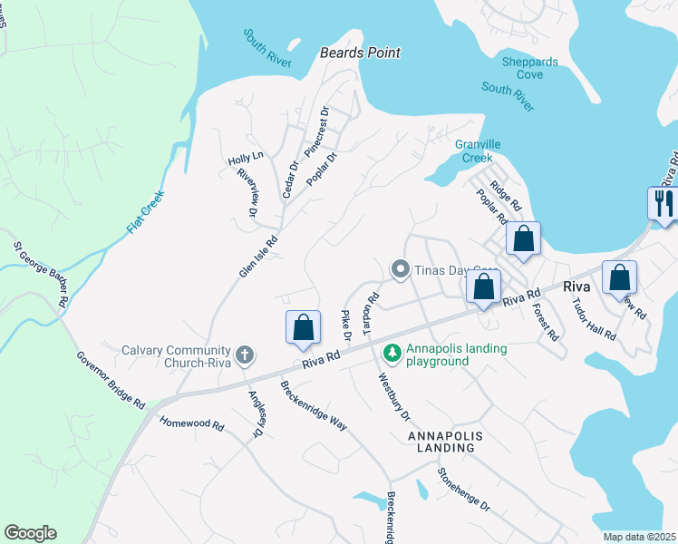map of restaurants, bars, coffee shops, grocery stores, and more near in Riva