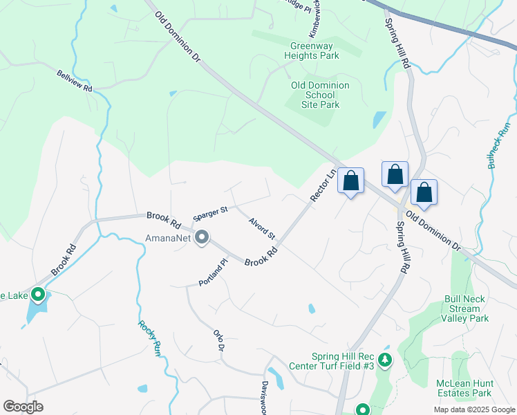 map of restaurants, bars, coffee shops, grocery stores, and more near 8401 Sparger Street in McLean