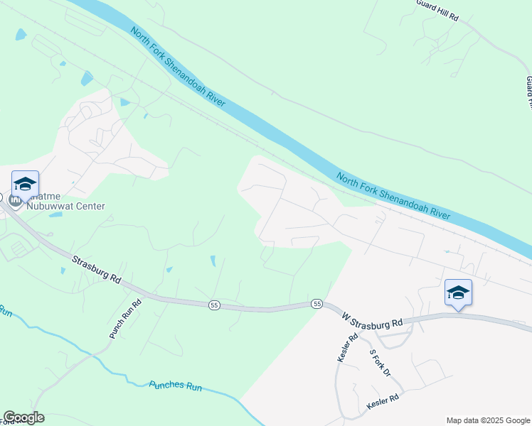 map of restaurants, bars, coffee shops, grocery stores, and more near 1496 Mallard Place in Front Royal