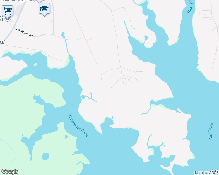 map of restaurants, bars, coffee shops, grocery stores, and more near 630 Blunt Marsh Lane in Stevensville