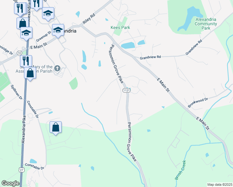 map of restaurants, bars, coffee shops, grocery stores, and more near 3 Sheridan Drive in Alexandria