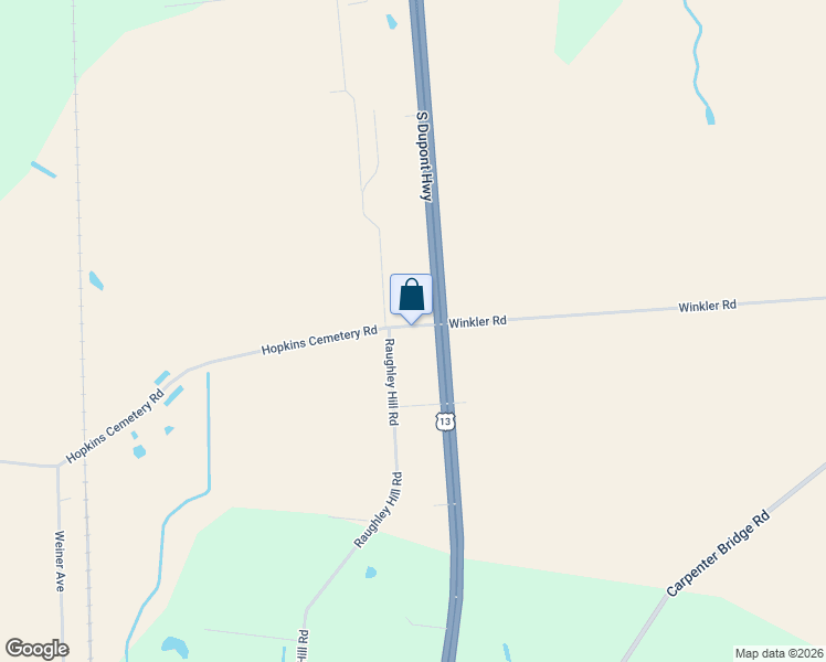 map of restaurants, bars, coffee shops, grocery stores, and more near 15152 South Dupont Highway in Harrington