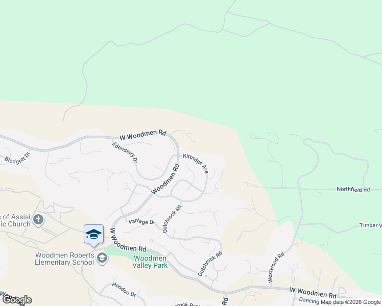 map of restaurants, bars, coffee shops, grocery stores, and more near 3120 West Woodmen Road in Colorado Springs