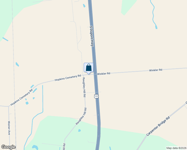 map of restaurants, bars, coffee shops, grocery stores, and more near 15152 South Dupont Highway in Harrington