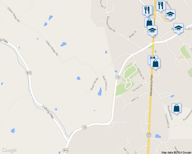 map of restaurants, bars, coffee shops, grocery stores, and more near 775 Gilbert Ridge Road in Alexandria