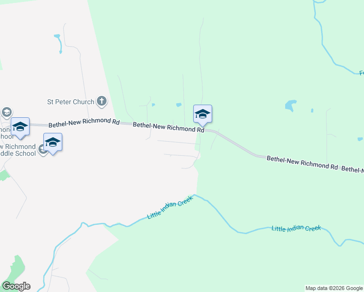 map of restaurants, bars, coffee shops, grocery stores, and more near 111 Junction Point in New Richmond