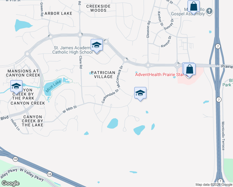 map of restaurants, bars, coffee shops, grocery stores, and more near 9633 South Appleridge Lane in Lenexa