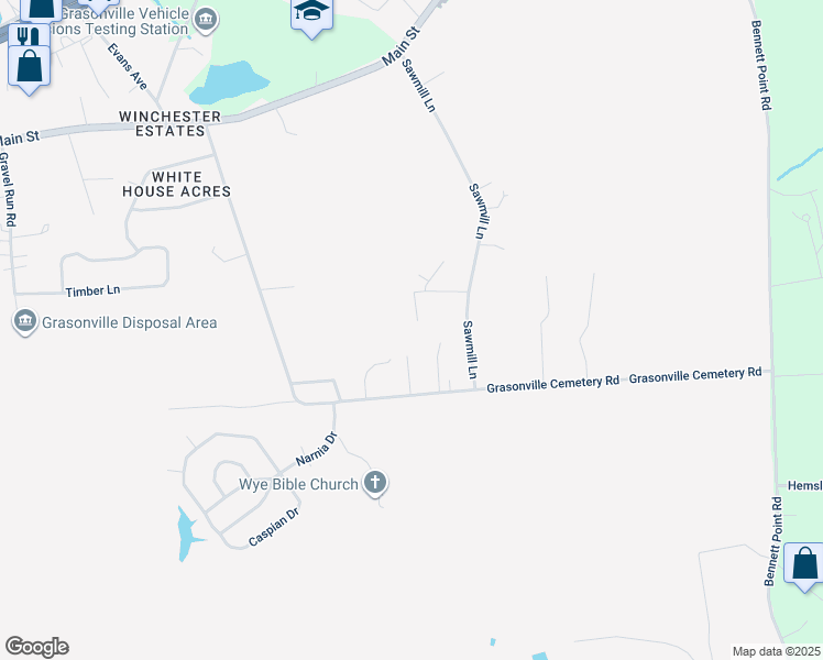 map of restaurants, bars, coffee shops, grocery stores, and more near 324 Gibbs Road in Grasonville