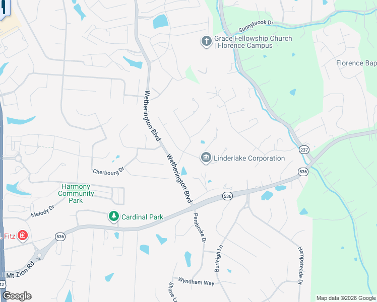 map of restaurants, bars, coffee shops, grocery stores, and more near 1177 Appomattox Dr in Florence