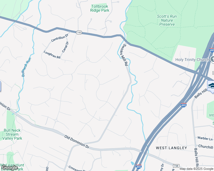 map of restaurants, bars, coffee shops, grocery stores, and more near 7521 Royal Oak Drive in McLean