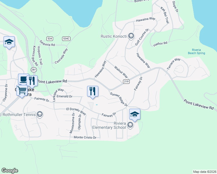 map of restaurants, bars, coffee shops, grocery stores, and more near 10240 Point Lakeview Road in Kelseyville