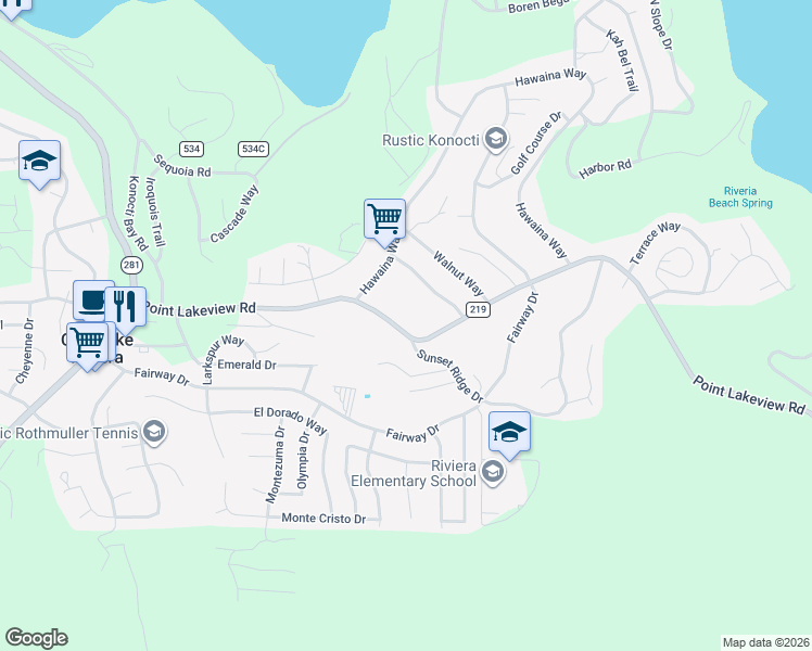 map of restaurants, bars, coffee shops, grocery stores, and more near 10240 Point Lakeview Road in Kelseyville