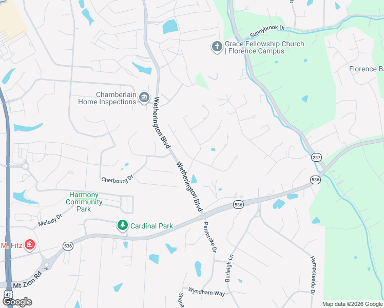 map of restaurants, bars, coffee shops, grocery stores, and more near 9700 Manassas Drive in Florence