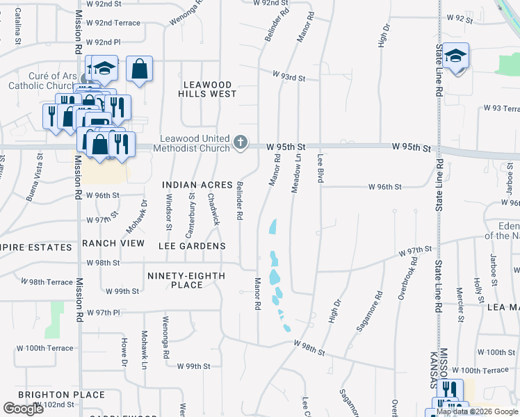 map of restaurants, bars, coffee shops, grocery stores, and more near in Johnson County
