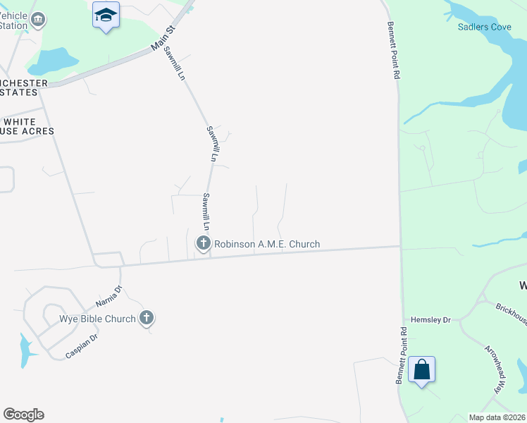 map of restaurants, bars, coffee shops, grocery stores, and more near 141 Watkins Road in Grasonville