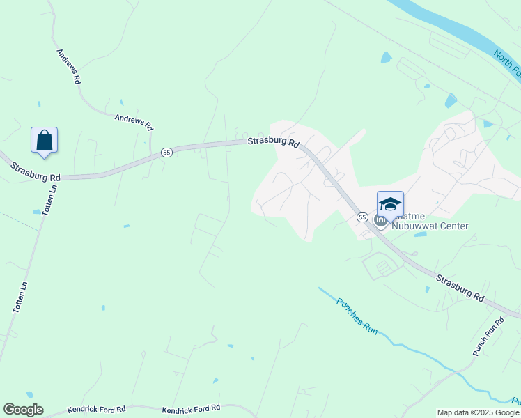 map of restaurants, bars, coffee shops, grocery stores, and more near 123 Brinklow Road in Front Royal