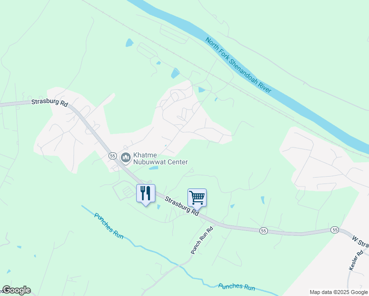 map of restaurants, bars, coffee shops, grocery stores, and more near 252 Homestead Drive in Front Royal