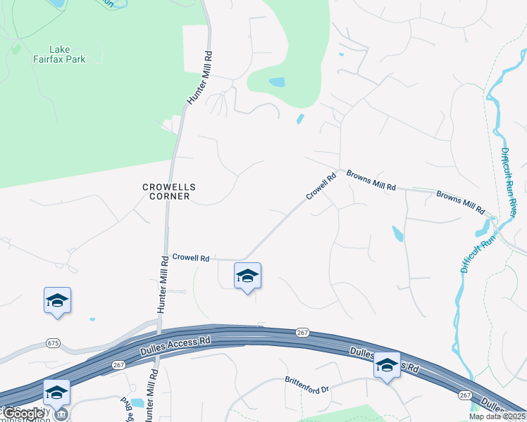 map of restaurants, bars, coffee shops, grocery stores, and more near 1532 Crowell Road in Vienna