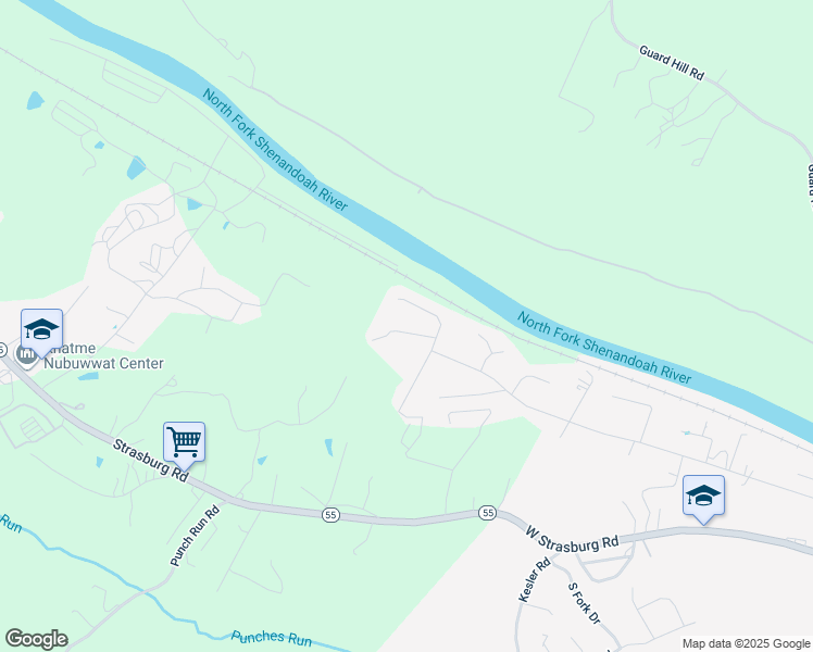 map of restaurants, bars, coffee shops, grocery stores, and more near 857 Morgan Place in Front Royal
