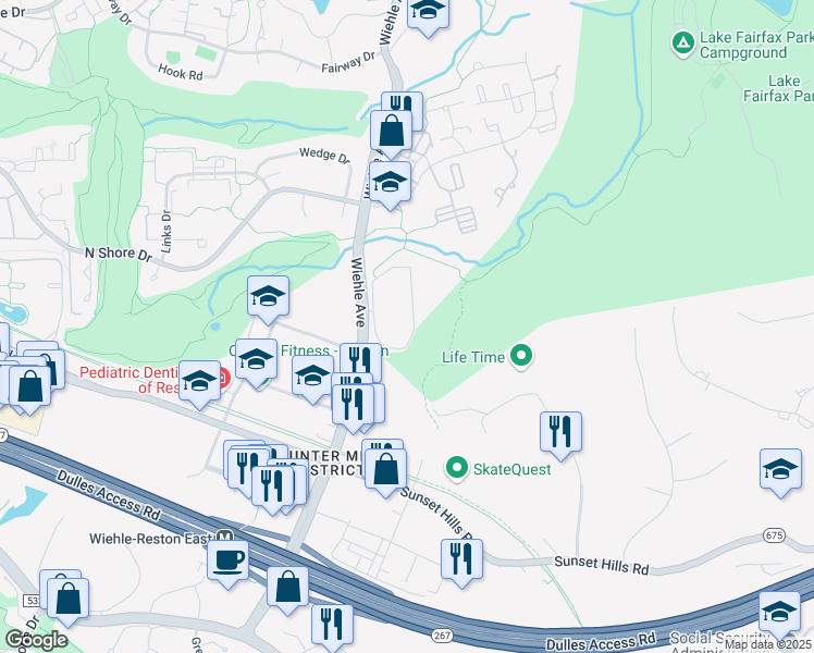 map of restaurants, bars, coffee shops, grocery stores, and more near 11224 Chestnut Grove Square in Reston