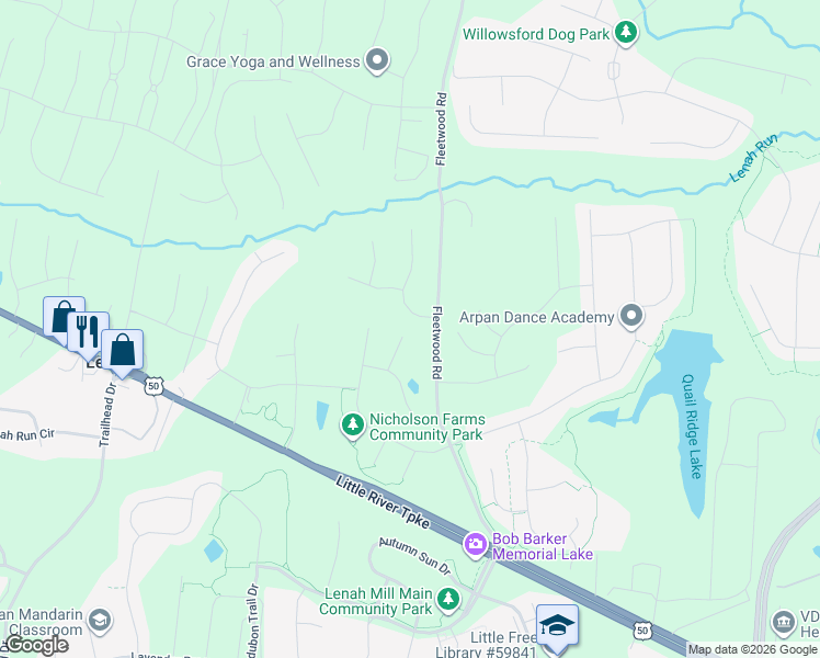 map of restaurants, bars, coffee shops, grocery stores, and more near 23985 Colin Creek Court in Stone Ridge